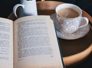 book with coffee