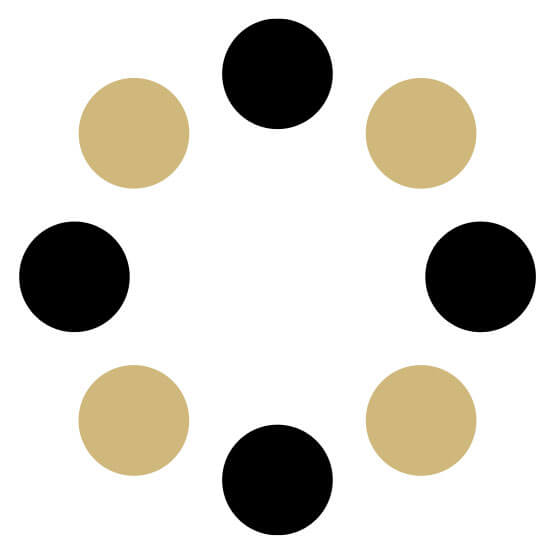 black and gold alternating circles forming a circle