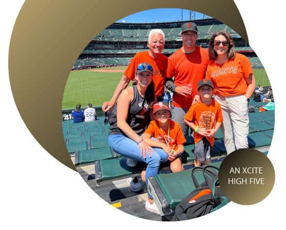 Allie and family at the stadium
