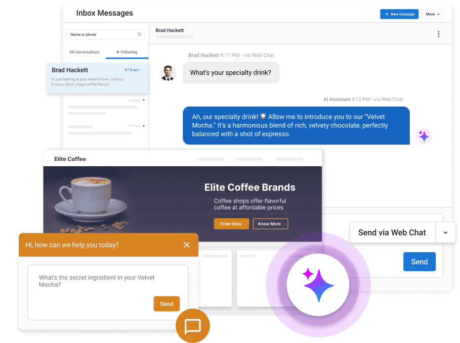 AI Powered web chat screenshot
