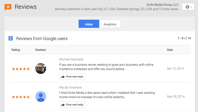 Google My Business Reviews