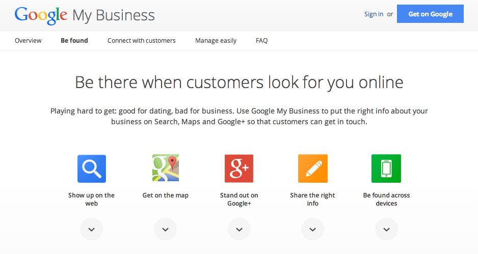 Google My Business Landing Page